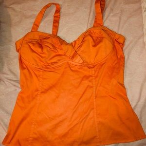 Dyed Vamp Top-Orange